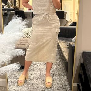 Women's Linen Midi Skirt -
A New Day™ Tan S